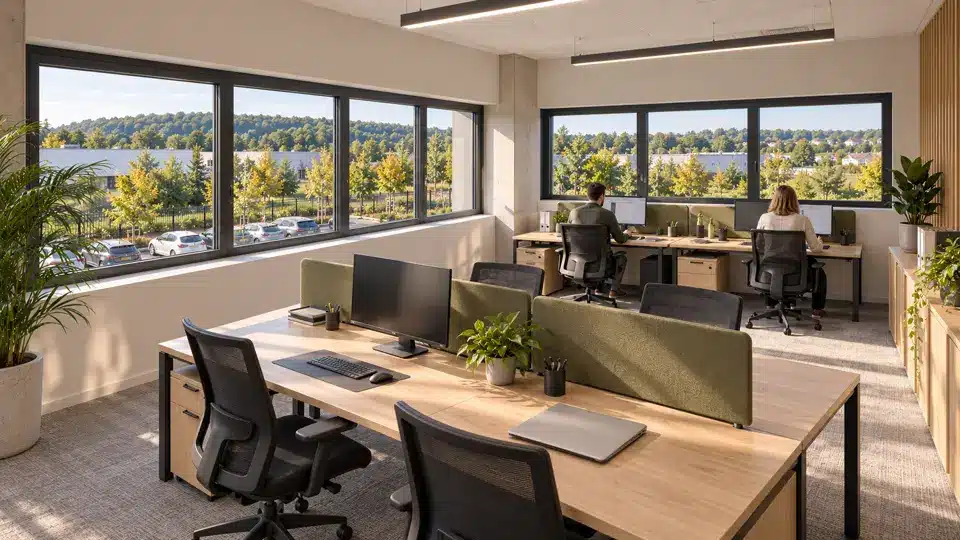 Open space avec salle de réunion vitrée